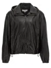 Loewe Hooded Zipped Leather Relaxed Fit Jacket In Black