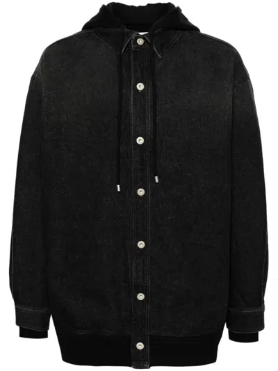 Loewe Denim Hooded Jacket In Black