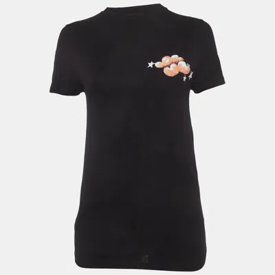 Pre-owned Loewe Black Logo Print Jersey Crewneck T-shirt Xs