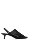 Loewe Petal Mesh Slingback Heel Sandals In Black