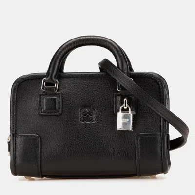 Pre-owned Loewe Black Micro Leather Amazona Satchel