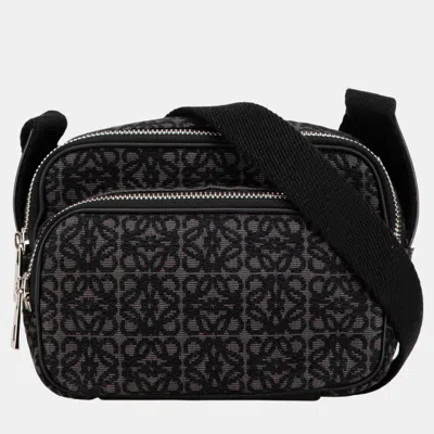 Pre-owned Loewe Black Mini Anagram Jacquard Camera Bag