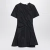 Loewe Mini Dress In Luxurious Polyester-silk Blend In Black