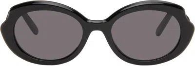 Loewe Black Mini Oval Slim Sunglasses In Pink