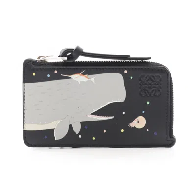 Pre-owned Loewe Black Multi-color Leather Coin Purse/coin Case ()