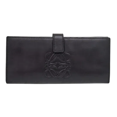 Pre-owned Loewe Black Nappa Leather Leather Long Wallet (bi-fold) ()