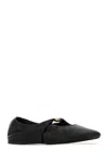 Loewe Black Nappa Leather Pebble Ballerinas In Animal Print