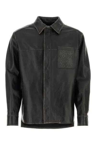 LOEWE BLACK NAPPA LEATHER SHIRT