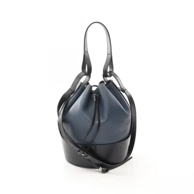 Pre-owned Loewe Black Navy Leather Shoulder Bag ()