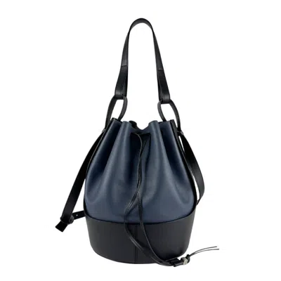 Pre-owned Loewe Black Navy Leather Shoulder Bag () In Multi