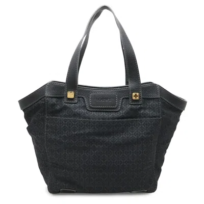 Pre-owned Loewe Black Nylon Canvas Leather Shoulder Bag Tote Bag ()