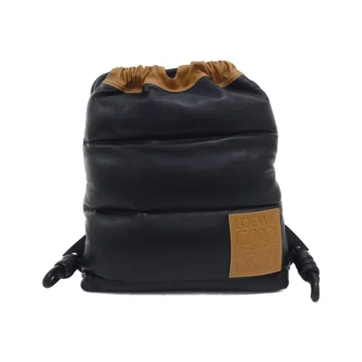 Pre-owned Loewe Black Nylon Leather Backpack ()