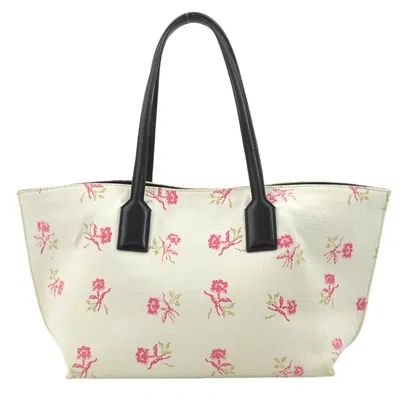 Pre-owned Loewe Black Off-white Pink Canvas Leather Shoulder Bag Tote Bag () In Black, Off-white, Pink