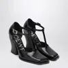 Loewe Black Onda Tbar Pumps In Polished Leather In Black