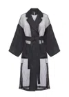 Loewe Black Organdy Oversize Belt Coat In Black