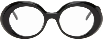 Loewe Black Oversized Round Glasses In Shiny Black