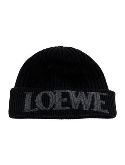 Pre-owned Loewe Black Patterned Beanie