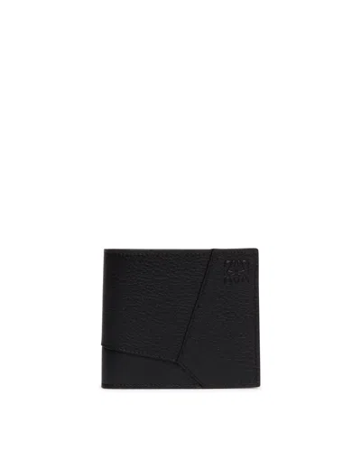 Loewe Black Pebble Grain Leather Puzzle Edge Bifold Wallet
