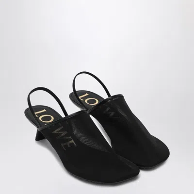 Loewe Black Petal Sandals In Mesh Women