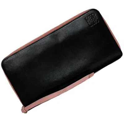 Pre-owned Loewe Black Pink Leather Wallet (bi-fold) () In Black, Pink