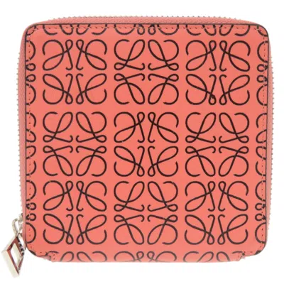 Pre-owned Loewe Black Pink Leather Wallet (bi-fold) () In Multi