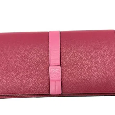 Pre-owned Loewe Black Pink Red Color Leather Chain/shoulder Wallet ()