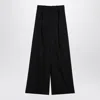 Loewe High-waisted Pleated Wide Trousers In Black