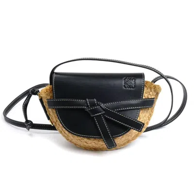 Pre-owned Loewe Black Raffia Leather Shoulder Bag ()