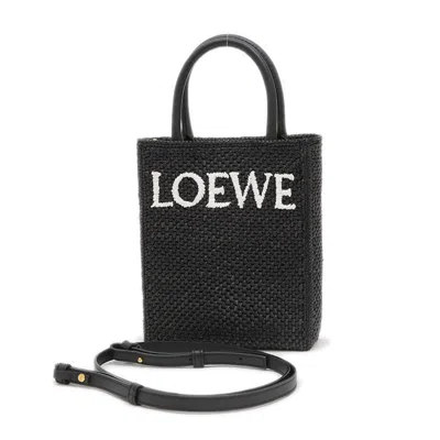 Pre-owned Loewe Black Raffia Leather Shoulder Bag ()