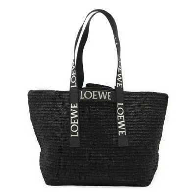Pre-owned Loewe Black Raffia Shoulder Bag Tote Bag ()
