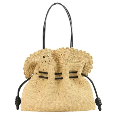 Pre-owned Loewe Black Raffia Shoulder Bag Tote Bag ()