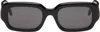 Loewe Black Rectangular Slim Sunglasses In Shiny Black / Smoke
