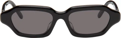 Loewe Black Rectangular Slim Sunglasses In Shiny Black/smoke