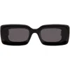 Loewe Black Rectangular Sunglasses In Black