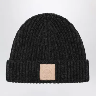 Loewe Anagram Patch Cashmere Beanie In Black