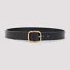 Loewe Adjustable Circular Logo Belt With Gold-tone Buckle In Black