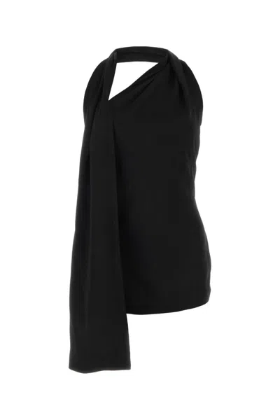 LOEWE BLACK SATIN MINI DRESS