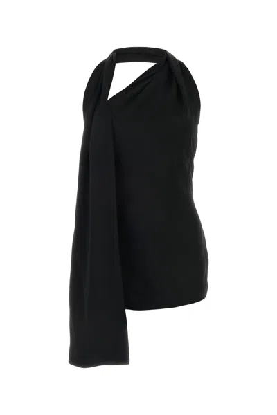 LOEWE BLACK SATIN MINI DRESS