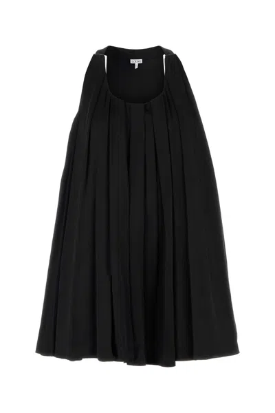 LOEWE BLACK SATIN MINI DRESS