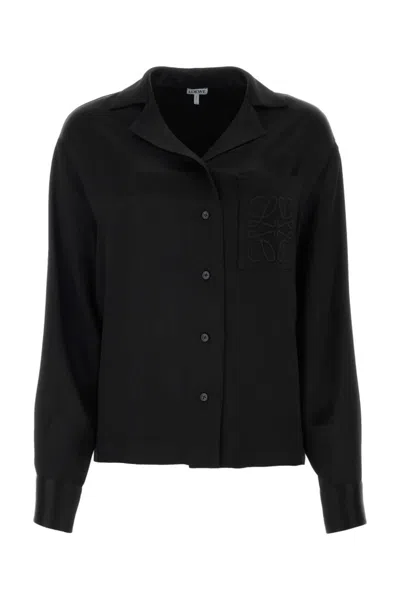 Loewe Black Satin Oversize Shirt