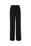 Loewe Wide-leg Wool Trousers With Central Pleats In Black