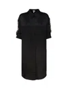 Loewe Abito Chemisier In Raso Nero  Donna In Black