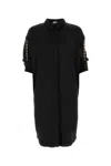 Loewe Abito Chemisier In Raso Nero  Donna