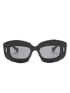 Loewe Silver Screen 49mm Rectangular Sunglasses In Black
