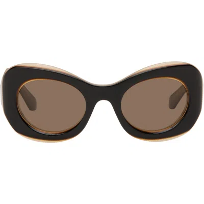 Loewe Black Sierra Butterfly Sunglasses In Brown