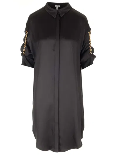 Loewe Black Silk Shirtdress Dresses Black