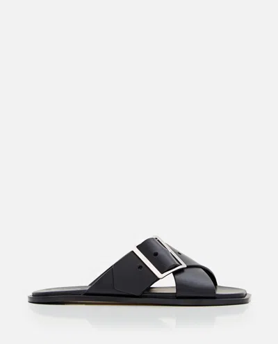 LOEWE BLACK SLIP ON SANDALS