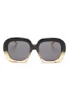Loewe Black Gradient Square-frame Sunglasses In Black
