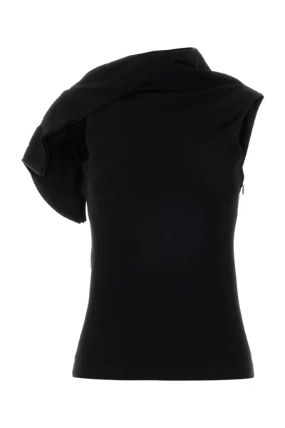 Loewe Black Stretch Cady Top In Gold