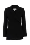 Loewe Black Jacket With Anagram Pebble Button Women In Black